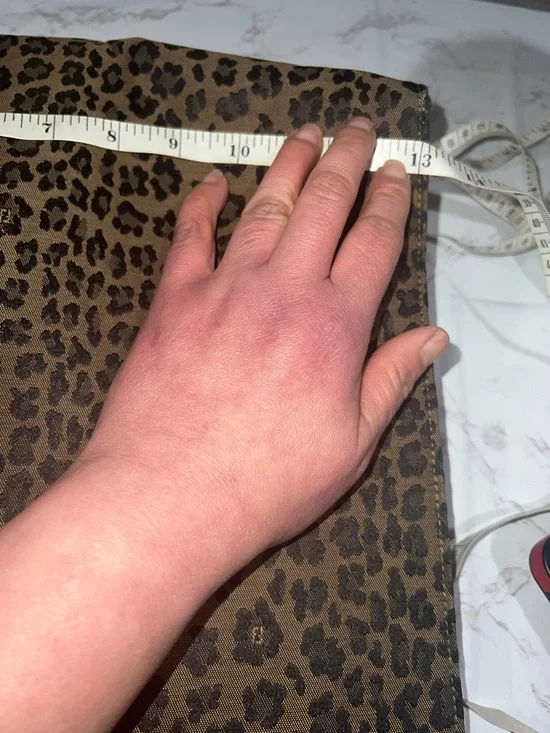 Vintage Fendi Leopard Print Tote with Red Handles canvas - Picture 9 of 10